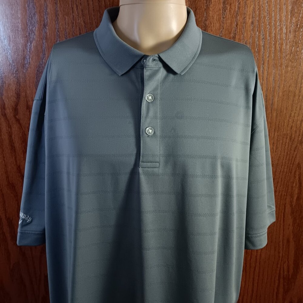CALLAWAY MENS POLO GOLF SHIRT OPTI-DRY -XXL -OLIVE GREEN